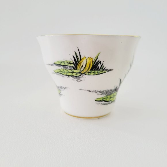 Rosina Water Lily Teacup & Saucer July Flower of the Month, Pink Black & Yellow - Picture 5 of 15